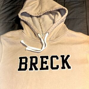 MV Sport BRECK Vintage Unisex Fleece Tan Hoodie Small
